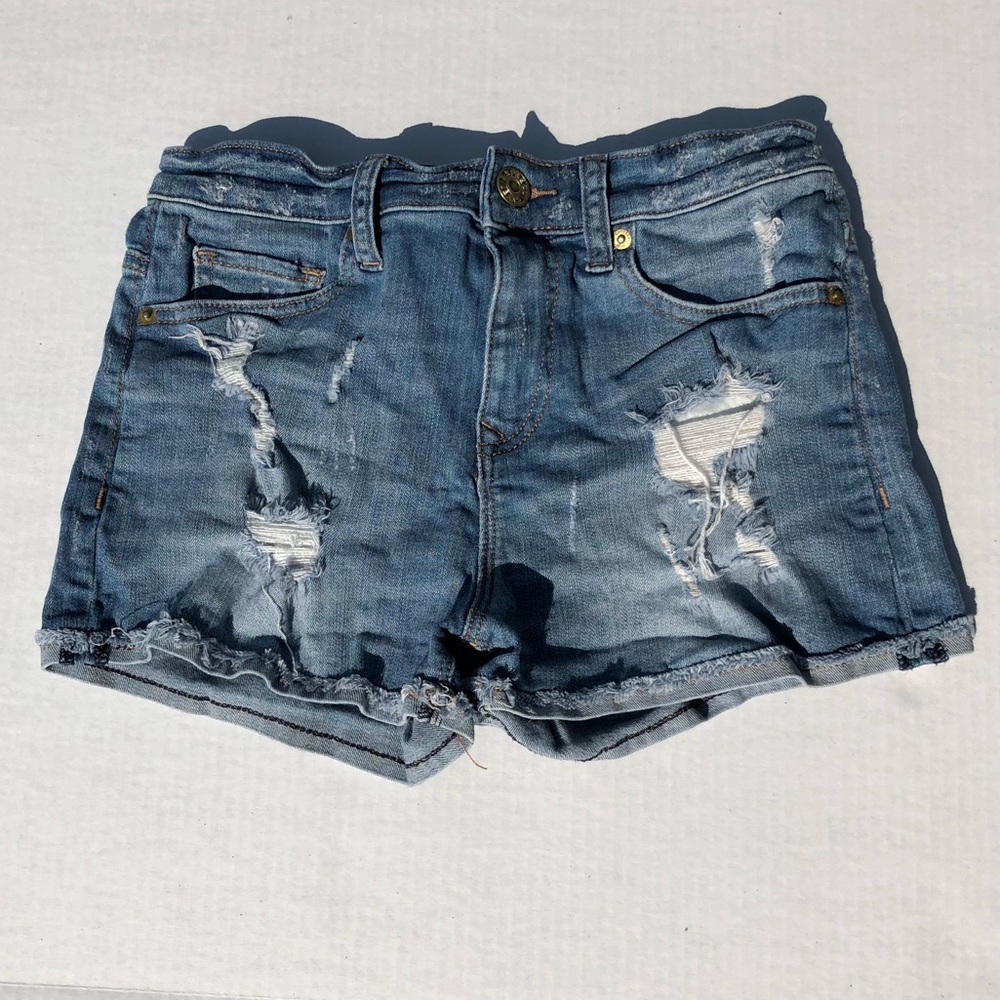 Express Distressed High Waisted Jean Shorts Size 2